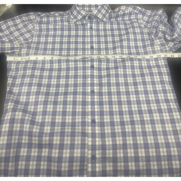 Twillory Blue Pink Plaid Tailored Fit Long Sleeve Button Up Shirt Sz 16 36/37 - Picture 7 of 8